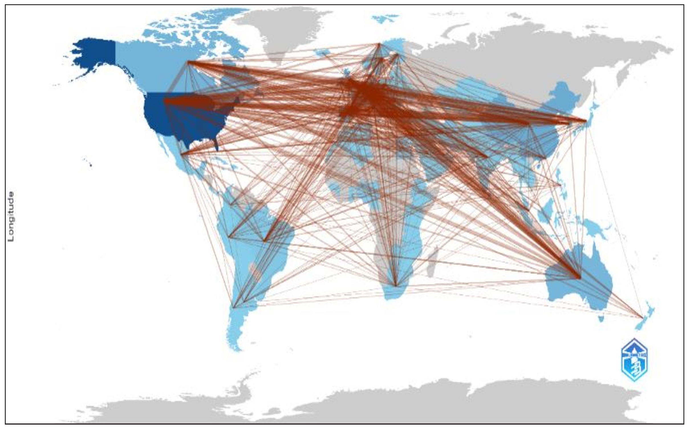 Countries’ collaboration world map.